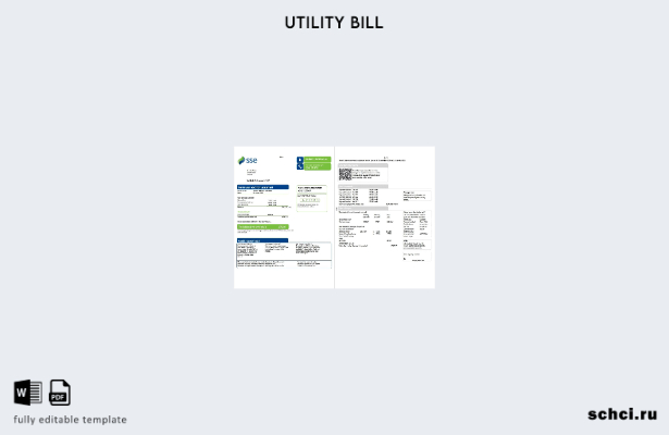 цифровая загрузка шаблона страниц счетов за коммунальные услуги SSE Energy Соеди